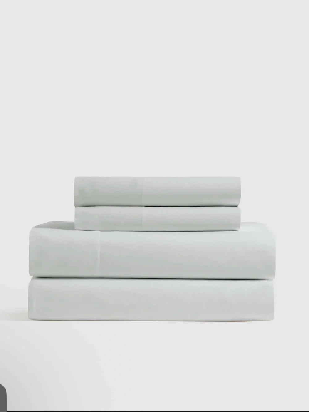 Quince Organic Crisp Percale Sheet Set in Mist Twin XL 1326